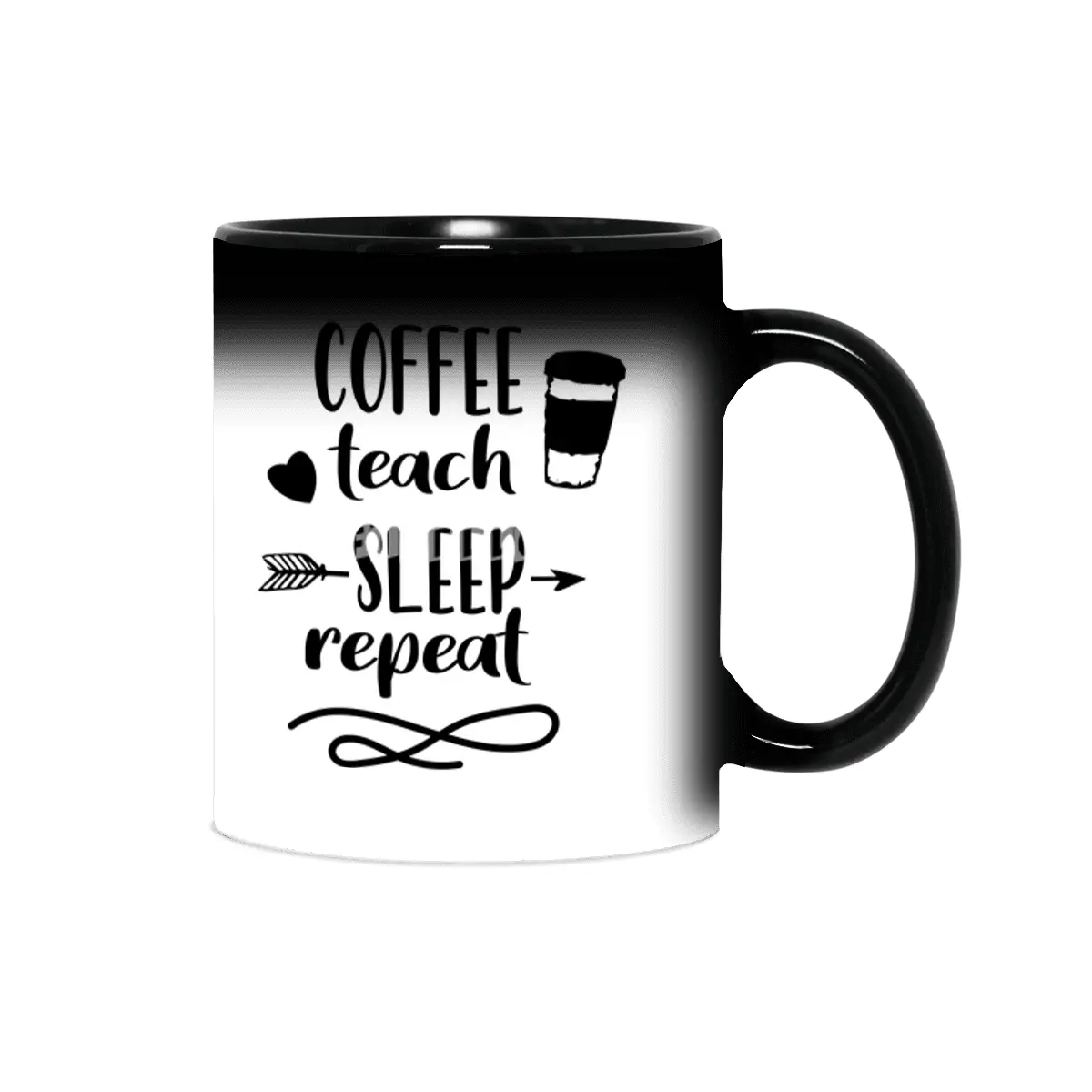 Coffee Teach Sleep Repeat Teacher Shirt For Men Women Funny Sihirli Kupa