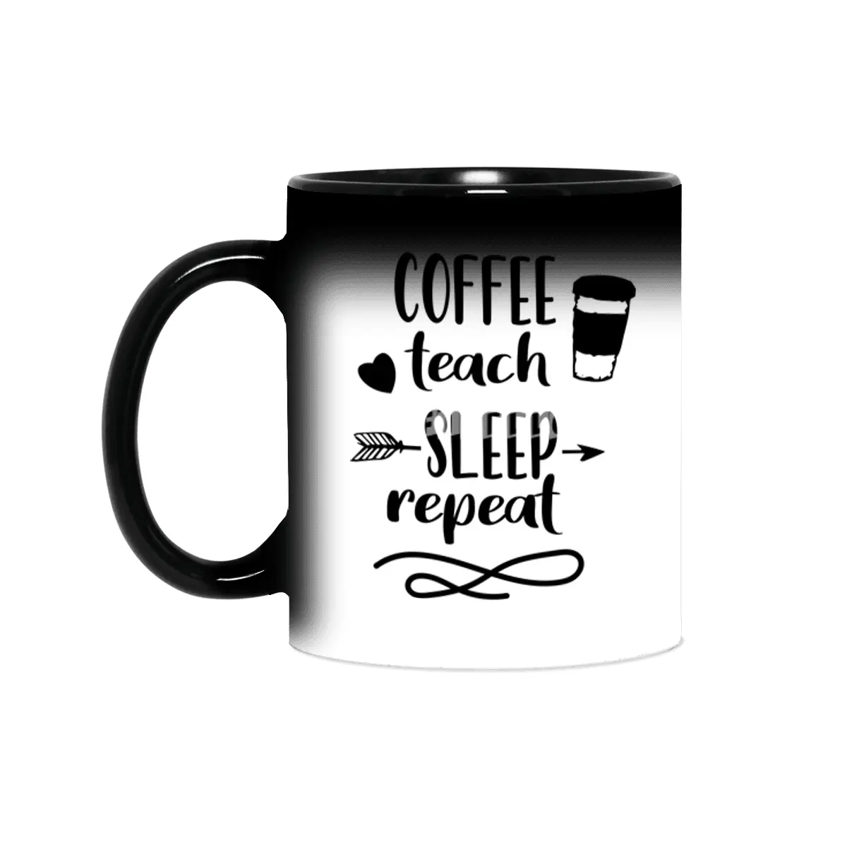 Coffee Teach Sleep Repeat Teacher Shirt For Men Women Funny Sihirli Kupa