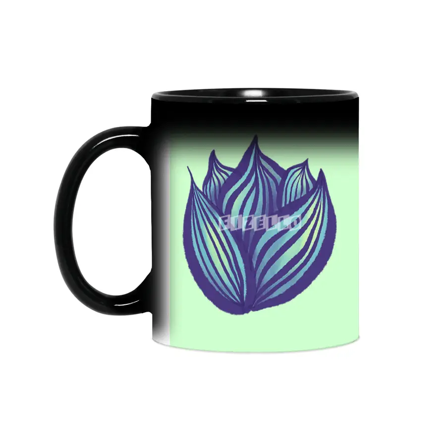 Abstract Flower Floral Decorative Art In Purple And Blue Sihirli Kupa