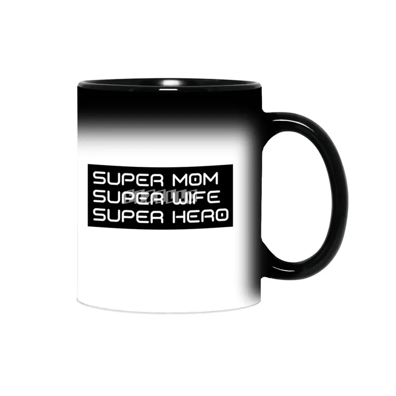 Super Mom, Super Wife, Super Hero. Funny Mom Life Design Sihirli Kupa