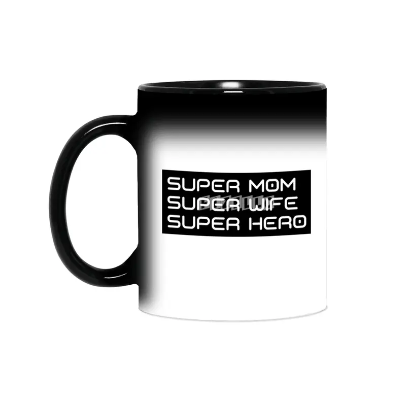Super Mom, Super Wife, Super Hero. Funny Mom Life Design Sihirli Kupa