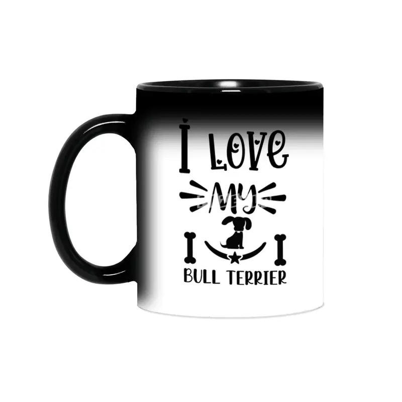 I Love My Bull Terrier Sihirli Kupa