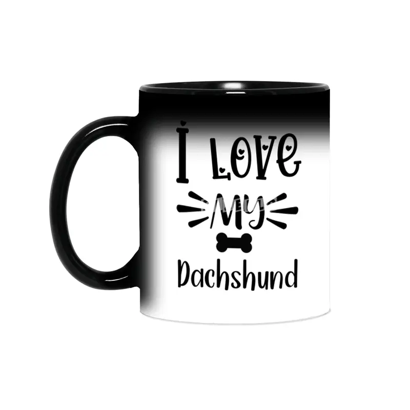 I Love My Dachshund Quote Sihirli Kupa