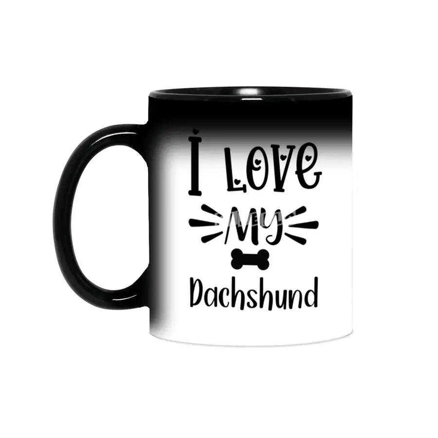I Love My Dachshund Quote Sihirli Kupa