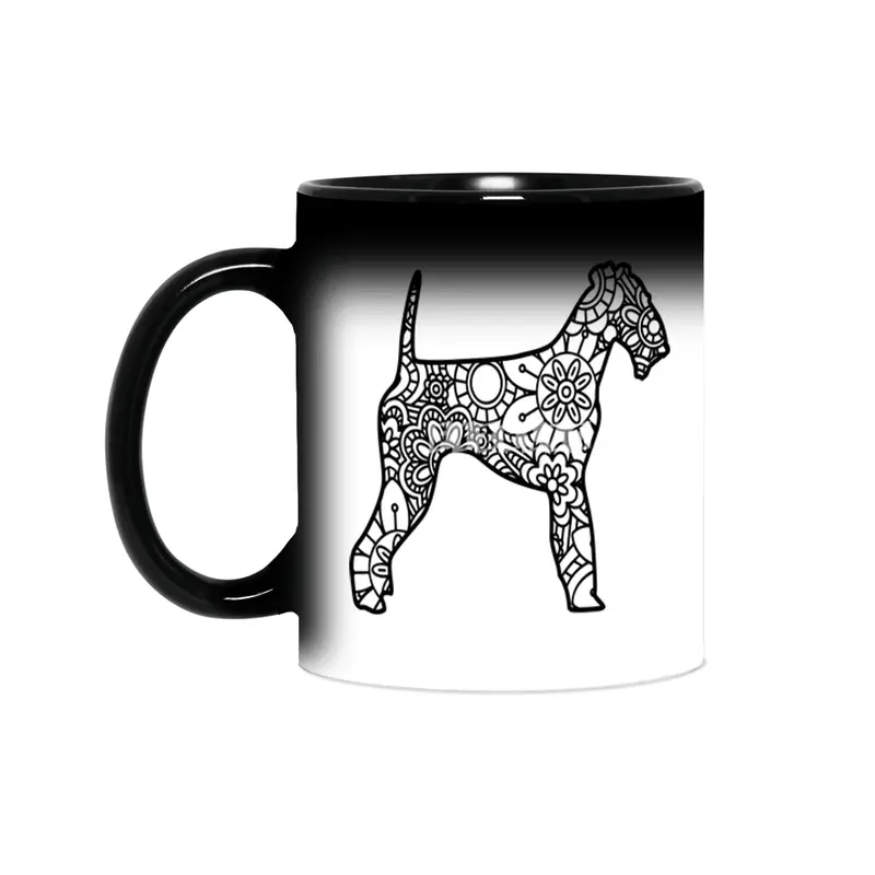 Airedale Terrier Mandala Zentangle Sihirli Kupa