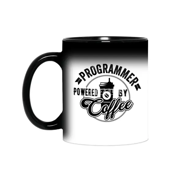 Programmer Powered By Coffee Gift Idea Sihirli Kupa