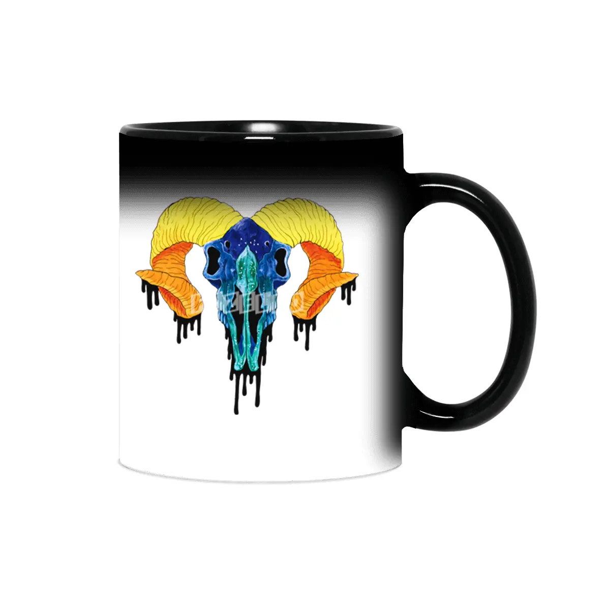 Colorful Ram Skull Sihirli Kupa