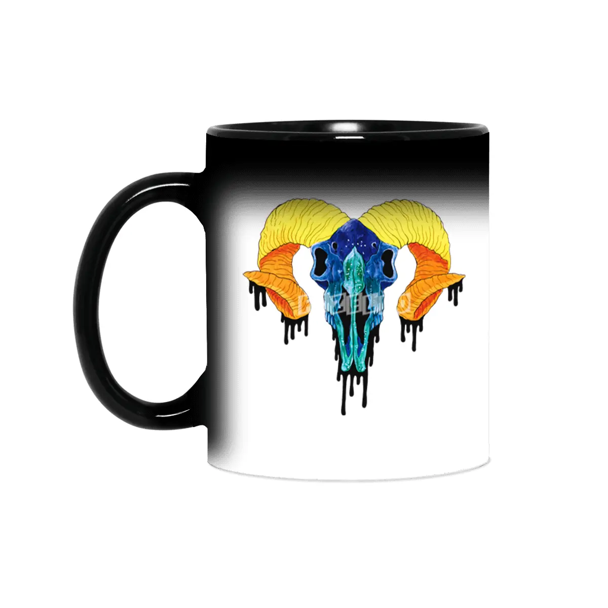 Colorful Ram Skull Sihirli Kupa
