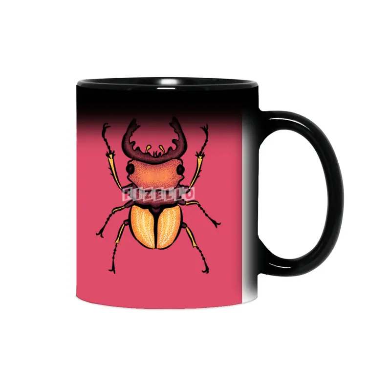 Colorful Stag Beetle Insect Art Sihirli Kupa