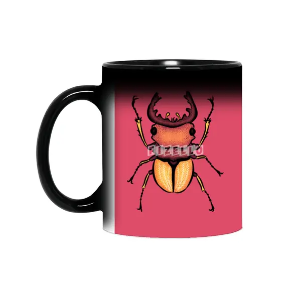 Colorful Stag Beetle Insect Art Sihirli Kupa