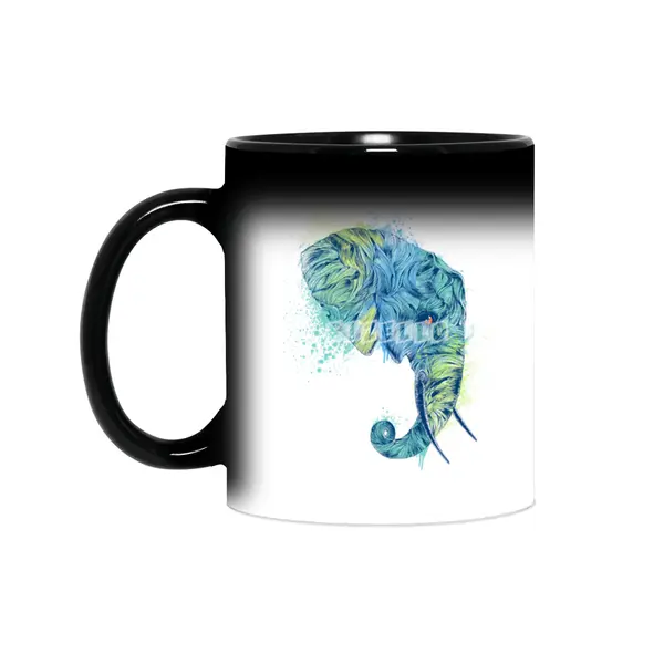 Colorful Elephant Portrait Sihirli Kupa