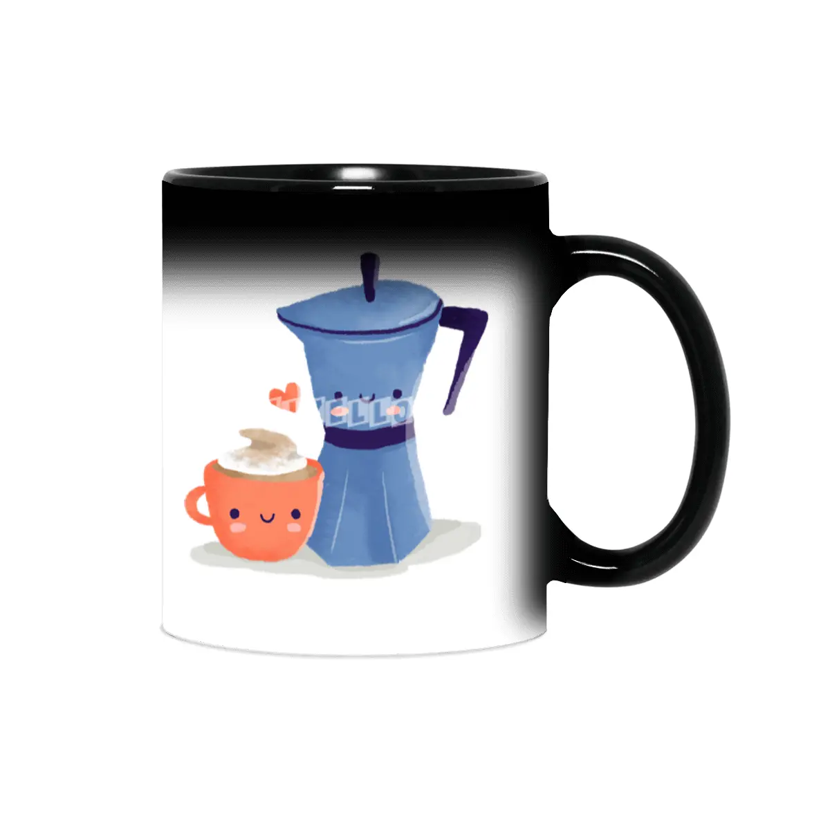 Cute coffee couple illustration Sihirli Kupa