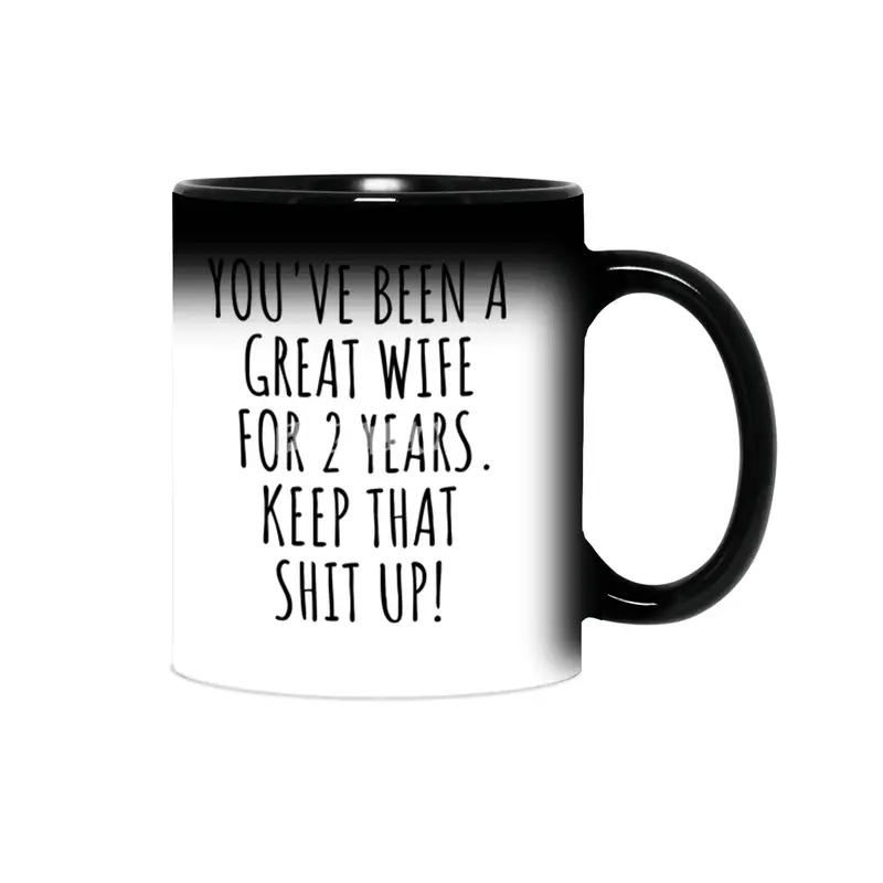 2 Years Anniversary Wife Funny Gift for 2nd Wedding Relationship Couple Marriage Sihirli Kupa