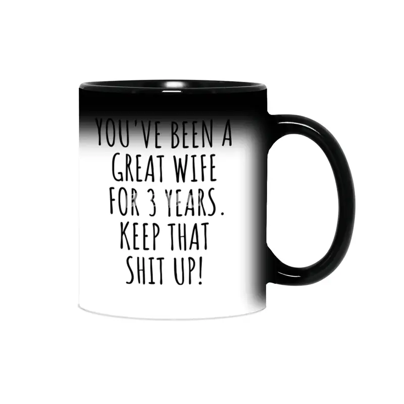 3 Years Anniversary Wife Funny Gift for 3rd Wedding Relationship Couple Marriage Sihirli Kupa