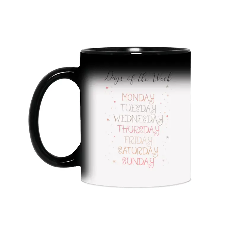 Days of the Week beautiful print for little kids - educational print - Monday to Sunday Sihirli Kupa