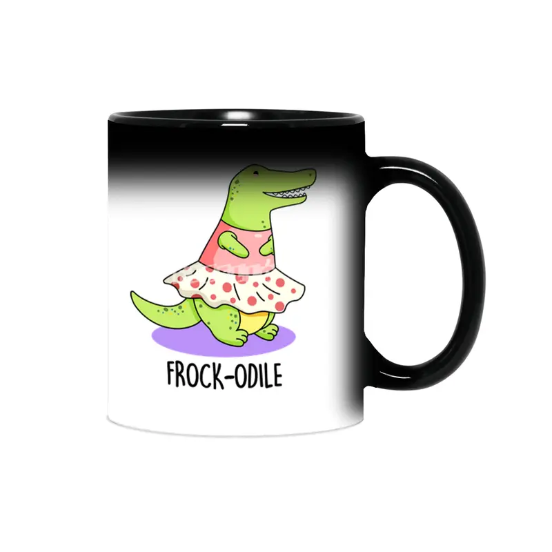 'Frock-odile Cute Crocodile Pun Sihirli Kupa
