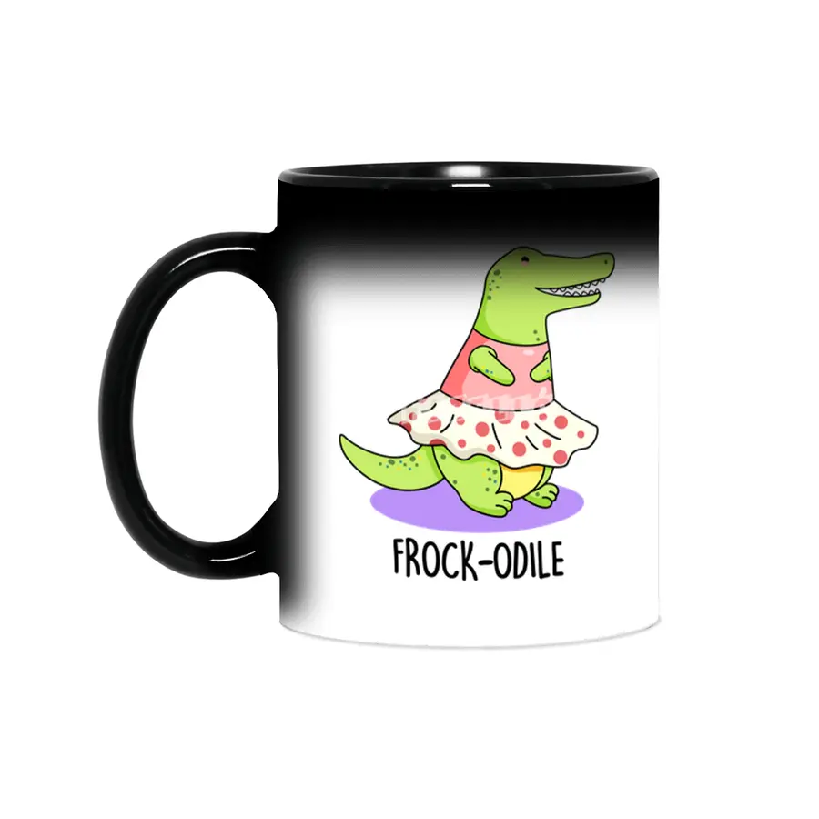 'Frock-odile Cute Crocodile Pun Sihirli Kupa