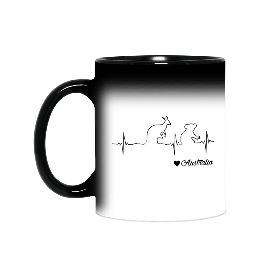 Australia Heartbeat - Kangaroo and Koala Draw Gift Sihirli Kupa