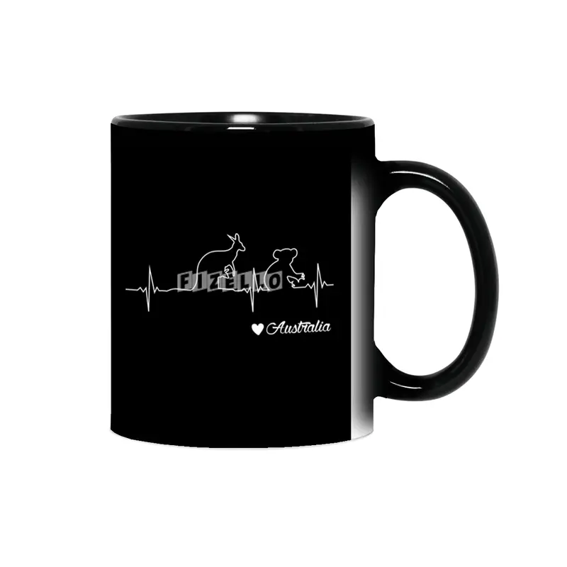 Australia Kangaroo and Koala Heartbeat Draw Gift Sihirli Kupa