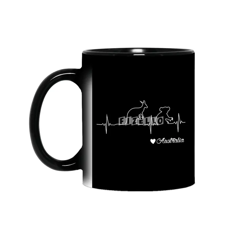 Australia Kangaroo and Koala Heartbeat Draw Gift Sihirli Kupa