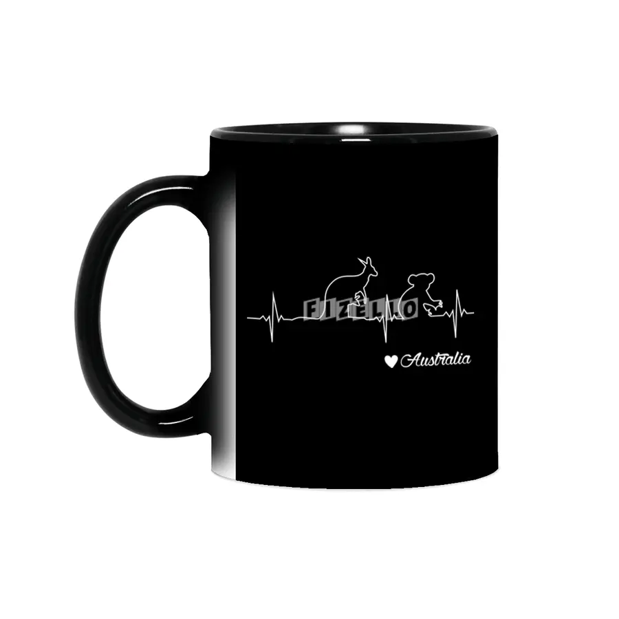 Australia Kangaroo and Koala Heartbeat Draw Gift Sihirli Kupa