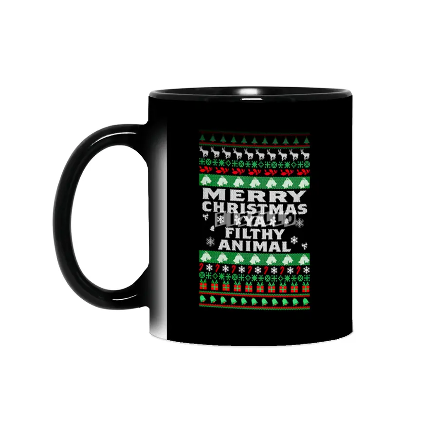 Merry Christmas Ya Filthy Animal Ugly Christmas Sweater Sihirli Kupa