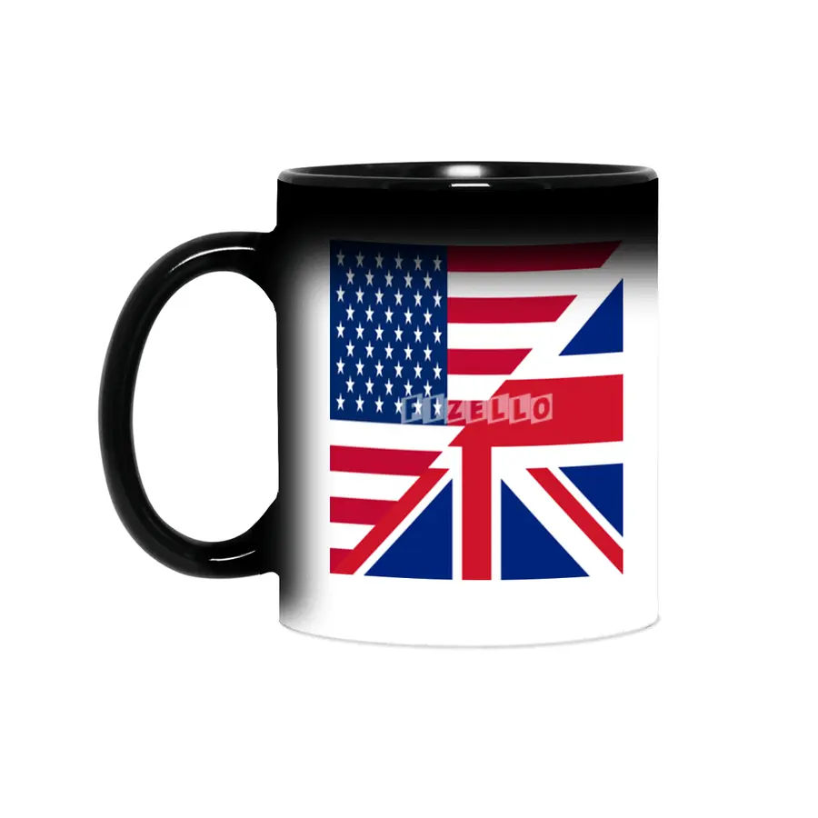 American & United Kingdom Flags Sihirli Kupa