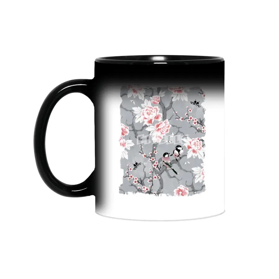 Chinoiserie birds in grey Sihirli Kupa
