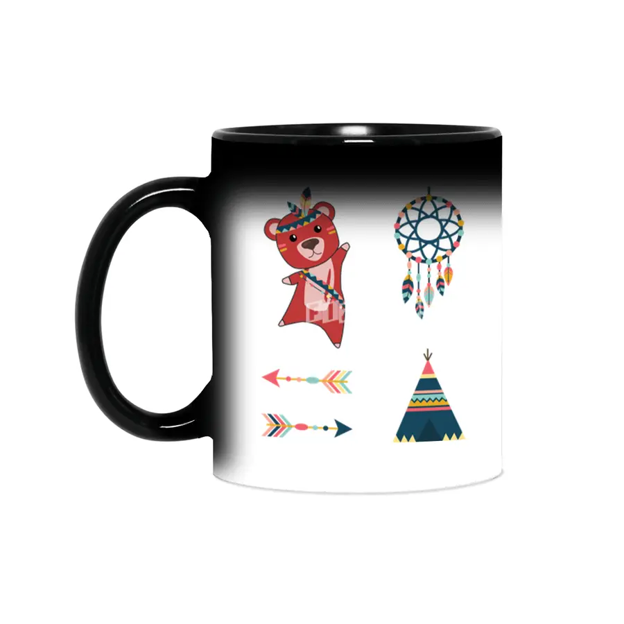Indian Red Bear Sticker Set Dreamcatcher Red Sihirli Kupa