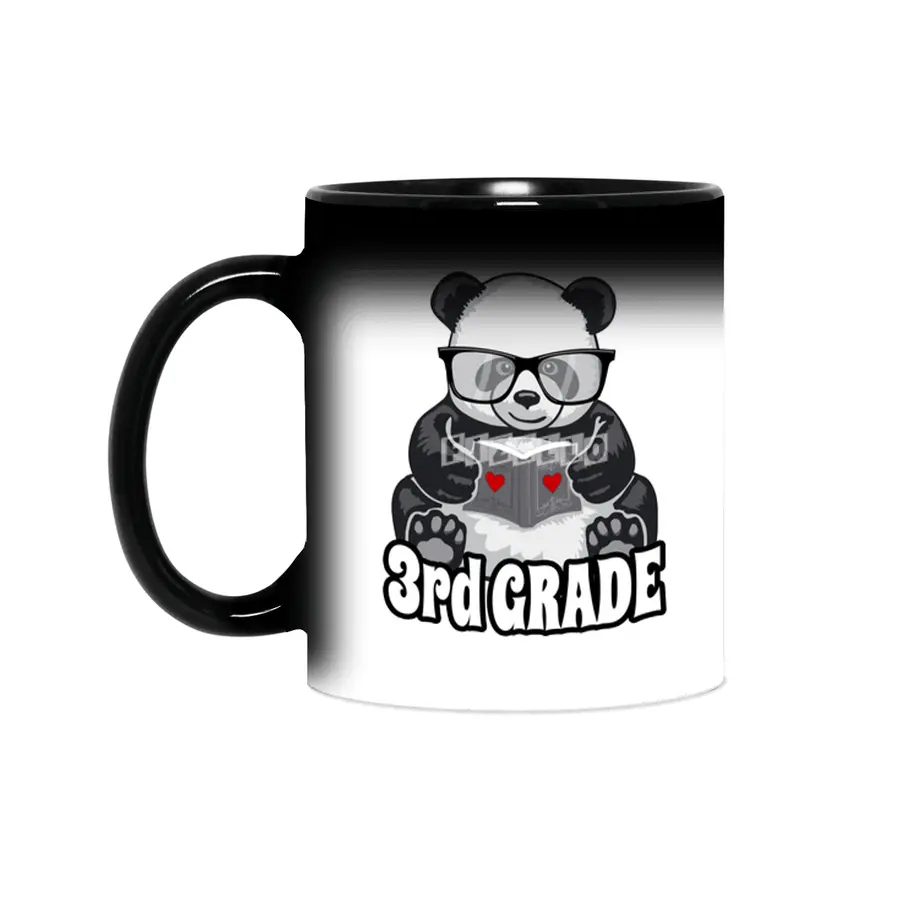3rd Grade Back To School Panda Book Reader Teacher Heart Sihirli Kupa