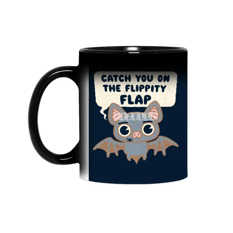 Catch You on the Flippity Flap -  Cute Kawaii Bat Sihirli Kupa