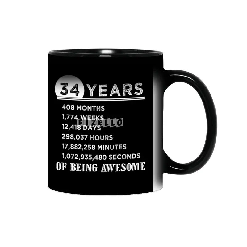 34th Birthday Gifts 34 Years Old of Being Awesome Sihirli Kupa