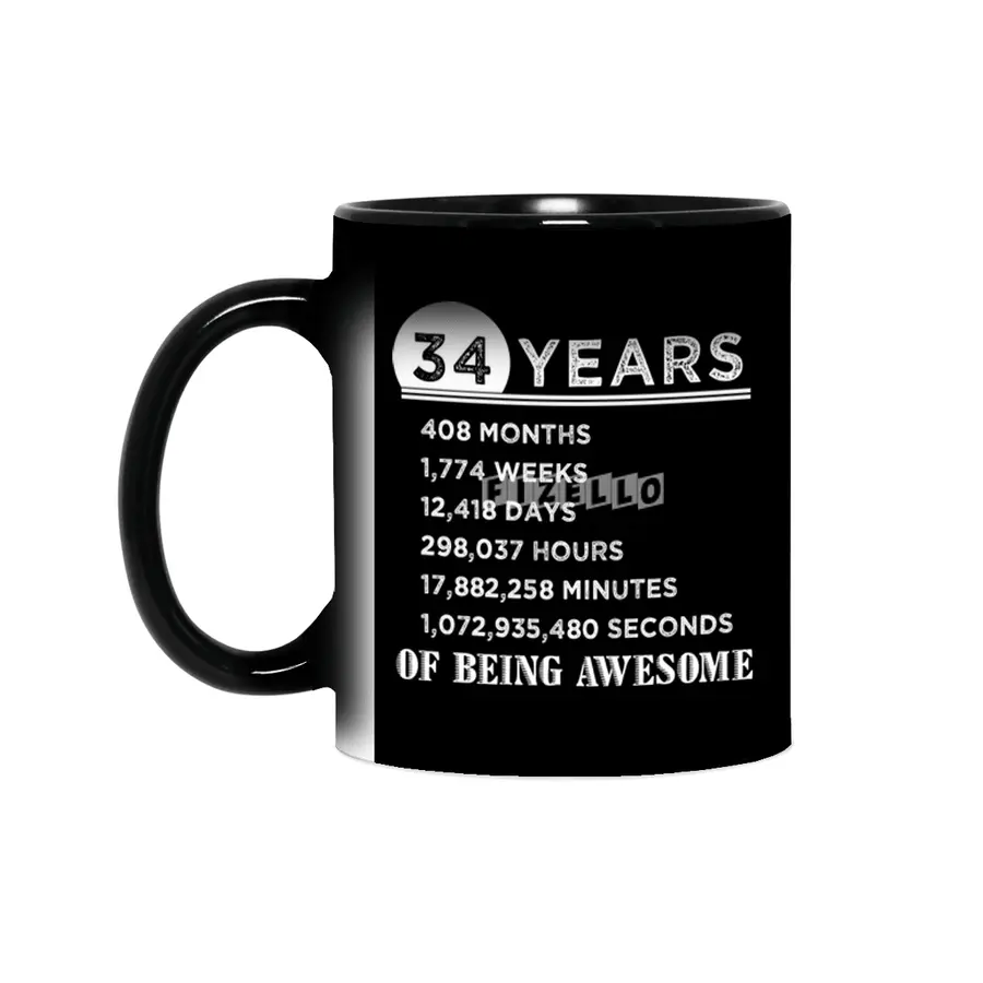 34th Birthday Gifts 34 Years Old of Being Awesome Sihirli Kupa