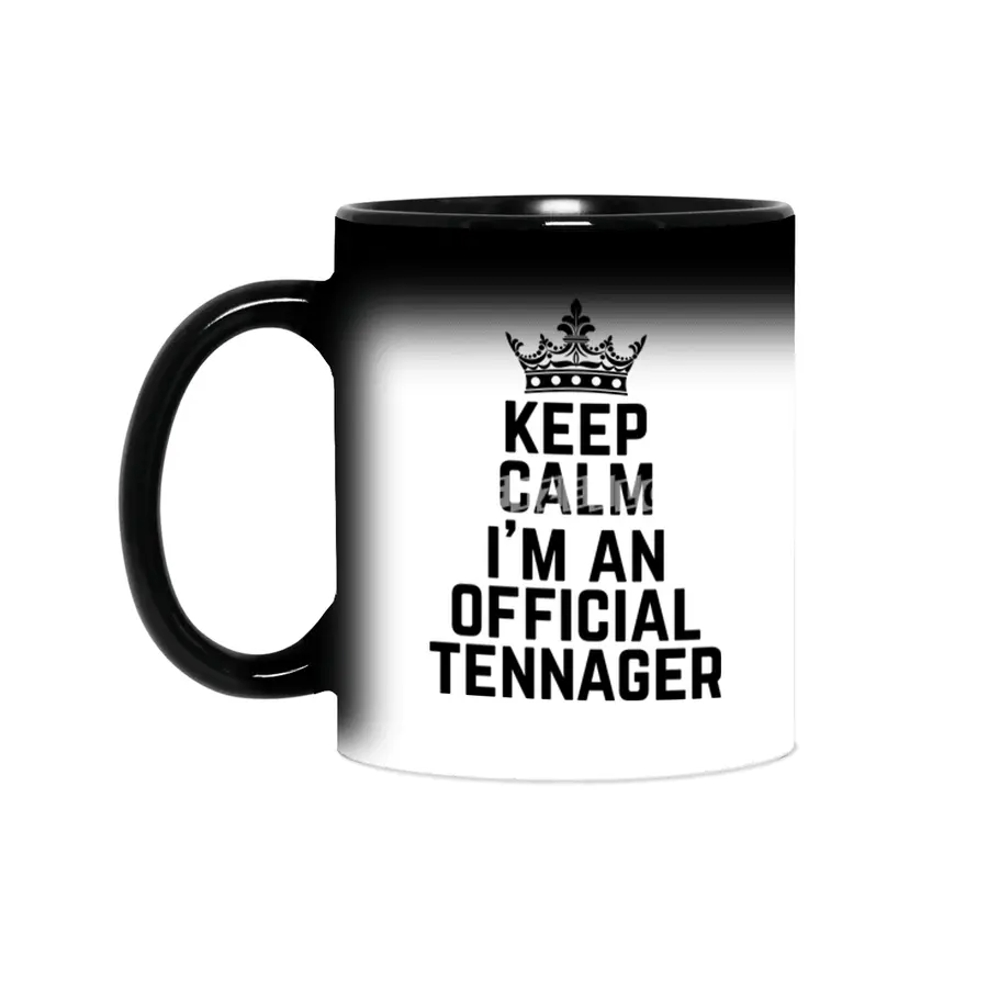 keep calm I'm official teenager 13th birthday 13 years old cool design cute white crown graphic Sihirli Kupa