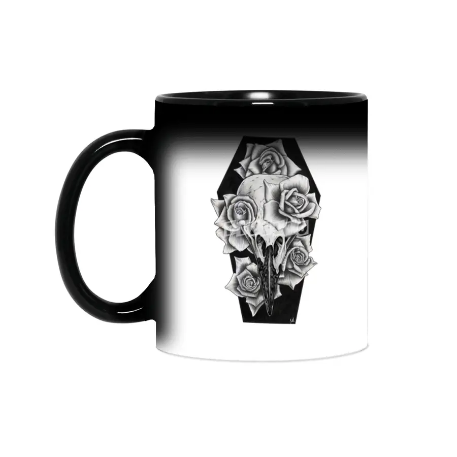 Raven Rose Print Sihirli Kupa