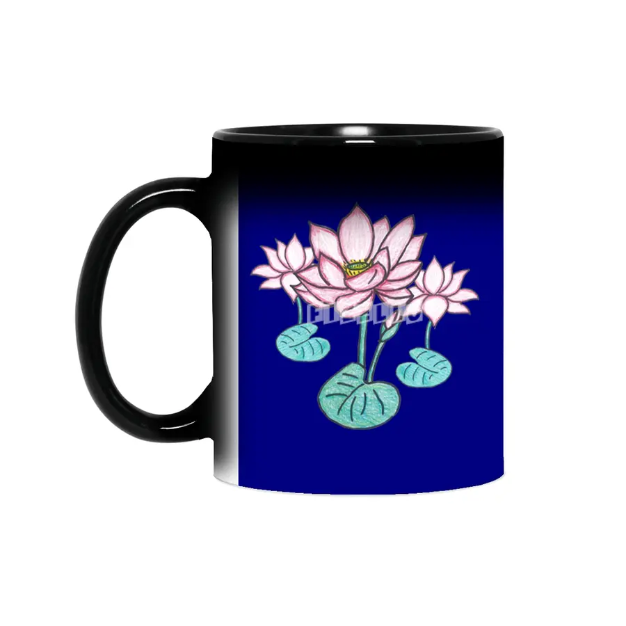 Beautiful Hand Drawn Lotus Flowers Sihirli Kupa