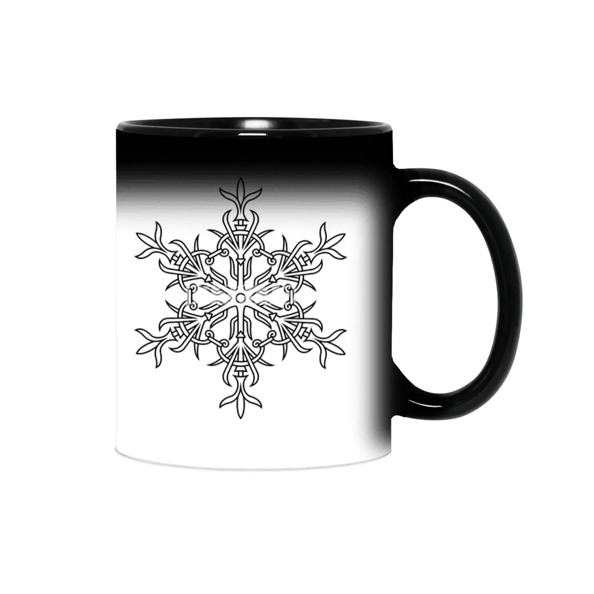 Black and white mandala vector isolated on white. Vector hand drawn circular decorative element. Sihirli Kupa