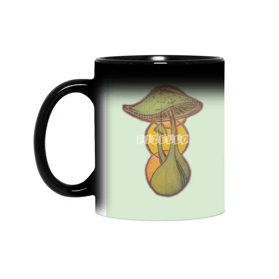 Mushrooms! Hand Drawn Original Artwork! Mushroom Home Painted Painting Sihirli Kupa