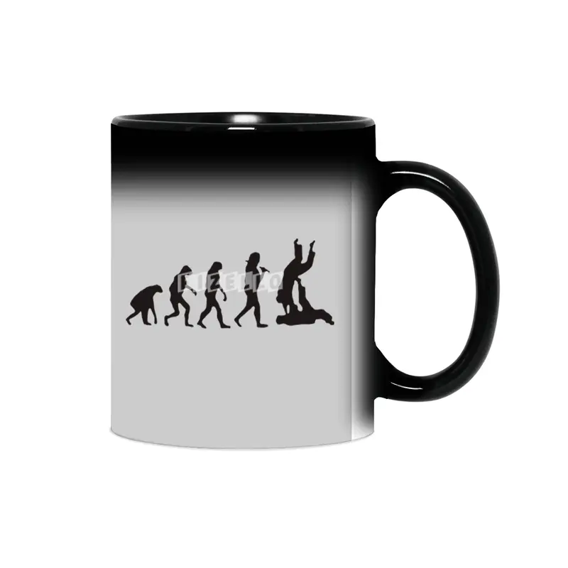 Evolution of Man Jiu Jitsu Humour Logo Sihirli Kupa