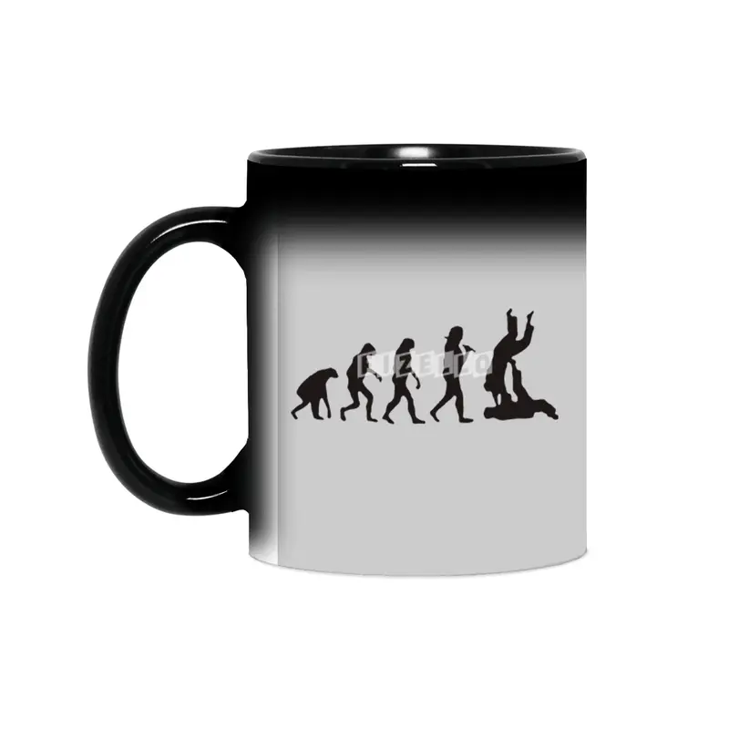 Evolution of Man Jiu Jitsu Humour Logo Sihirli Kupa