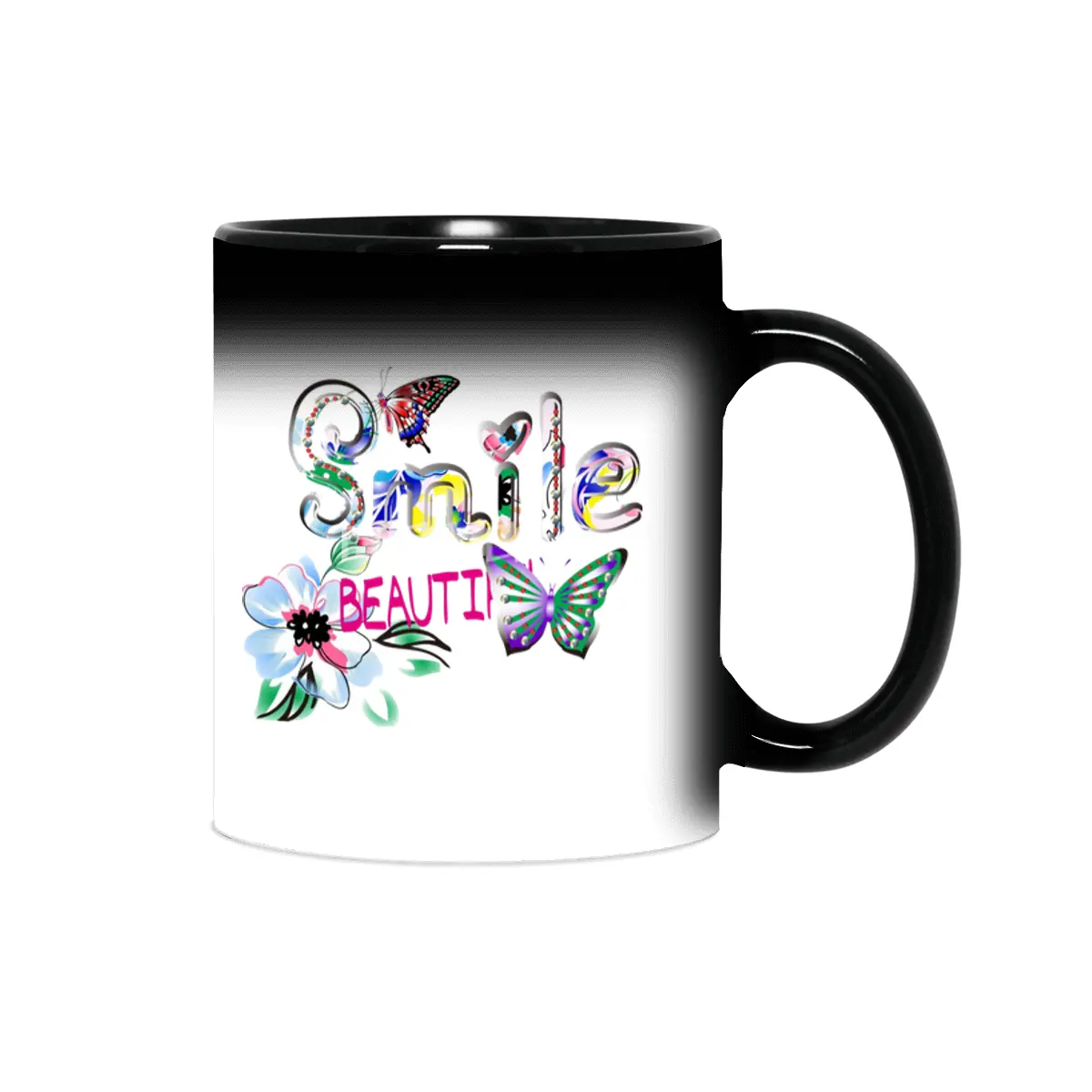 Butterfly alphabet letter smile beauty Sihirli Kupa