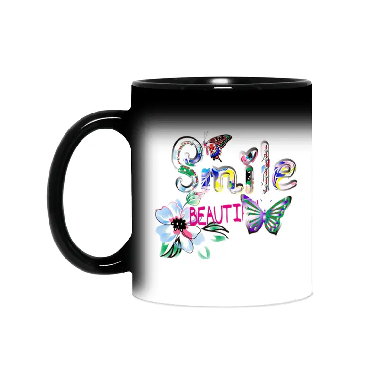 Butterfly alphabet letter smile beauty Sihirli Kupa