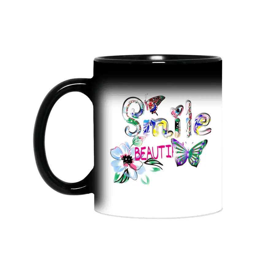 Butterfly alphabet letter smile beauty Sihirli Kupa
