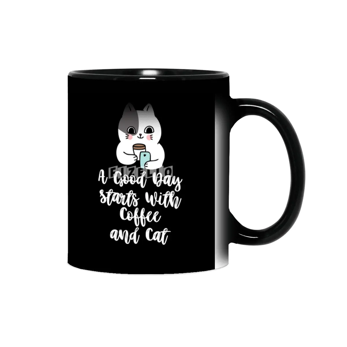 A Good Day Starts With Coffee and Cat Cute Kitty Lovers Sihirli Kupa