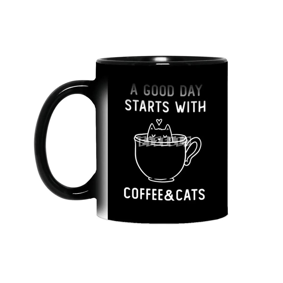 A Good Day Starts With Coffee And Cats Funny Cute Gift Sihirli Kupa