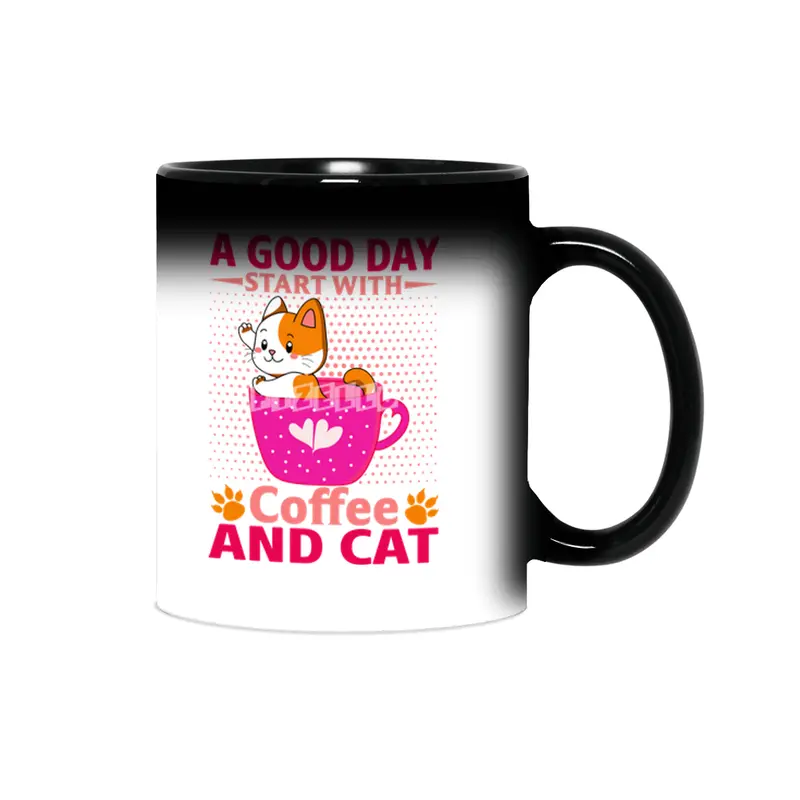 A Good Day Start With Coffee And Cute Cat Best Idea For Cat Lover Sihirli Kupa