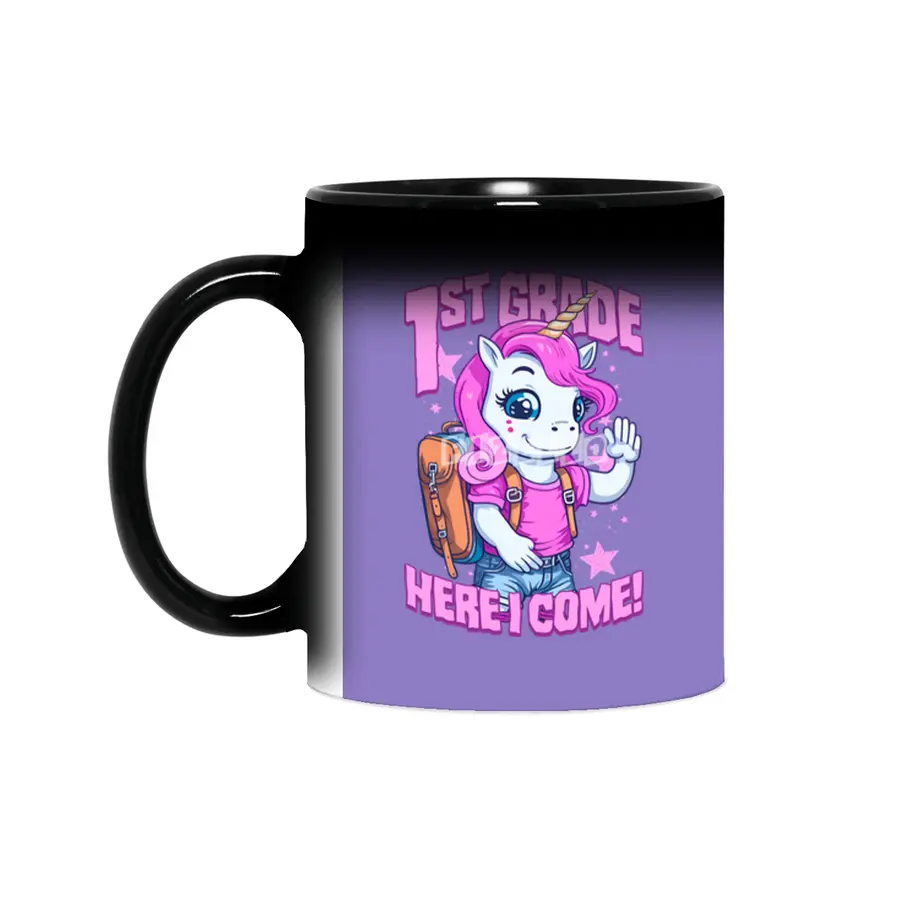 1st Grade Here I Come Back To First Day Of School Unicorn Sihirli Kupa