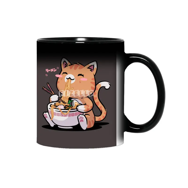 Cat Ramen Kawaii Neko Bowl Anime Otaku Caramel Cat Sihirli Kupa