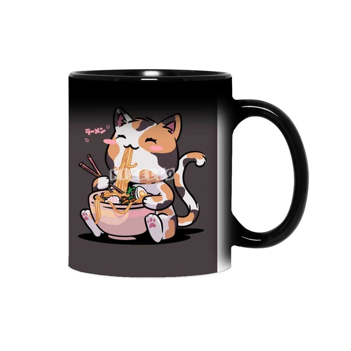 Kawaii Neko Cat Ramen Bowl Anime Otaku Color Cat Sihirli Kupa
