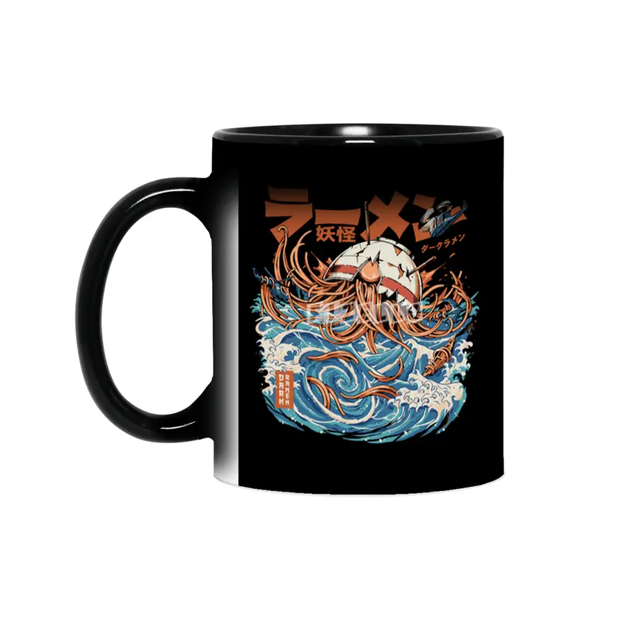 Black Dark Great Ramen off Kanagawa Sihirli Kupa